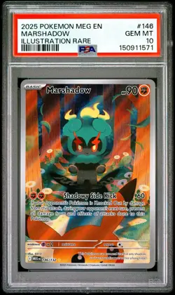 2025 POKEMON MEG EN-MEGA EVOLUTION ILLUSTRATION RARE #146 MARSHADOW PSA 10 - Image 1