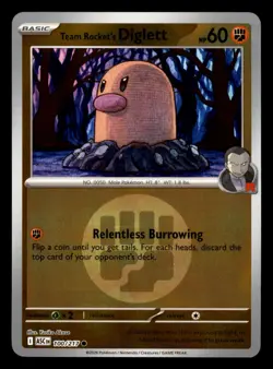 Team Rocket's Diglett 100/217 ASC ME: Ascended Heroes Pokemon NM Reverse Holo - Image 1