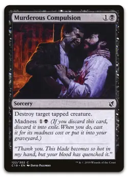 Murderous Compulsion #122 (NM) Commander 2019 C19 Magic MTG - Image 1