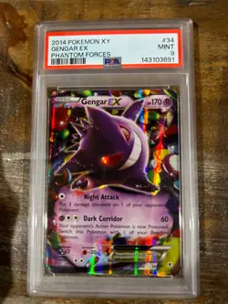 POKEMON 2014 XY Phantom Forces GENGAR EX #34 PSA 9 Mint RARE - Image 1