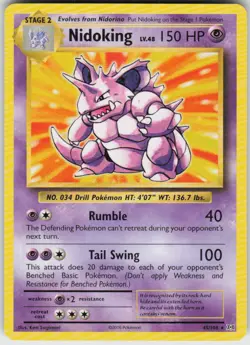 NIDOKING 45/108 HOLO EVOLUTIONS POKEMON RARE NM/M - Image 1