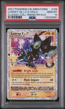 Luxray Gl LV.X Holo 109 Celebrations Classic Collection Pokemon PSA 10 - Image 1