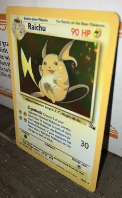1999 Pokemon Fossil Raichu Holo 14/62 Rare Vintage WOTC LP/NM - Image 4