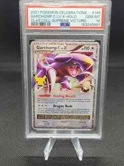 GARCHOMP LV.X PSA 10 2021 POKEMON CELEBRATIONS #145/147 HOLO CLASSIC COLL 7940 - Image 1