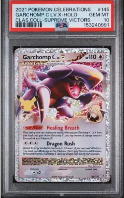 GARCHOMP LV.X PSA 10 2021 POKEMON CELEBRATIONS #145/147 HOLO CLASSIC COLL 7940 - Image 5