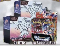 Pokemon Chaos Rising Booster Box + 2 Pokemon Center Elite Trainer Box ETB Presal - Image 1