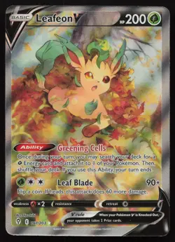 Leafeon V 167/203 Alternate Full Art Evolving Skies Pokemon English NM - Image 1