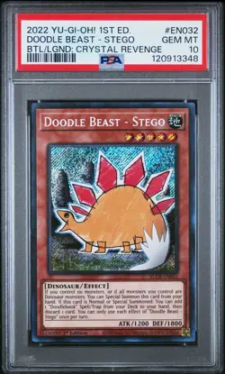 PSA 10 💎 2022 YU-GI-OH! BATTLES OF LEGEND: CRYSTAL REVENGE 1ST ED DOODLE BEAST - Image 1