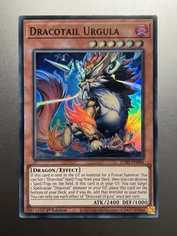 Yugioh - Dracotail Urgula Super Rare JUSH-EN004, Near Mint, 1st Edition - Image 1