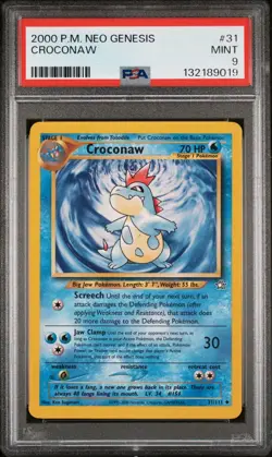 PSA 9 - Croconaw - #31 - Neo Genesis - Pokemon Card - Image 1