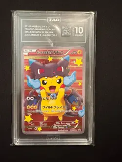 Pokemon 2016 Poncho Pikachu Mega Charizard X and Y Trading Cards TAG 10 GEM MINT - Image 3
