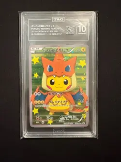 Pokemon 2016 Poncho Pikachu Mega Charizard X and Y Trading Cards TAG 10 GEM MINT - Image 5