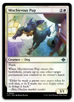 Mischievous Pup #25 (Foil) (NM) Lost Caverns of Ixalan LCI Magic MTG - Image 1
