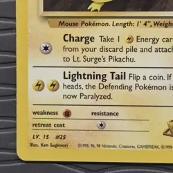 Lt. Surge's Pikachu 081/132 Gym Heroes WotC Pokemon Card - Image 3