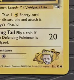 Lt. Surge's Pikachu 081/132 Gym Heroes WotC Pokemon Card - Image 4