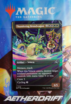 MTG DFT: Thundering Broodwagon (Artifact Vehicle) Full Art Aetherdrift 0328 - Image 1