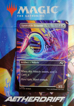 MTG DFT: Spotcycle Scouter (Artifact Vehicle) Full Art Foil 0297 Aetherdrift - Image 1