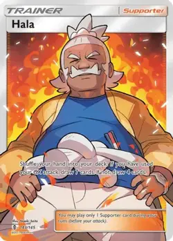 HALA (FULL ART) 143/145 ULTRA RARE GUARDIANS RISING POKEMON NEAR MINT - Image 1