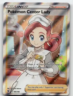 POKEMON CENTER LADY 185/185 ULTRA RARE VIVID VOLTAGE POKEMON NEAR MINT - Image 2