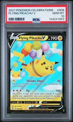 2021 POKEMON CELEBRATIONS #006 FLYING PIKACHU V PSA 10 - Image 1