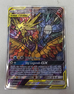Pokemon TCG Hidden Fates Moltres & Zapdos & Articuno GX SM210 Promo CRIMP ERROR - Image 1