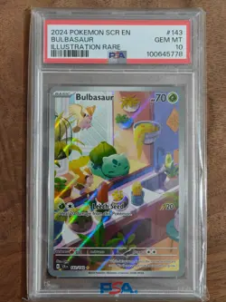 2024 POKEMON SCR EN-STELLAR CROWN ILLUSTRATION RARE #143 BULBASAUR PSA 10 - Image 1