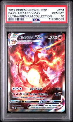 2022 POKEMON SWSH BLACK STAR PROMO #261 FULL ART/CHARIZARD VMAX PSA 10 - Image 1