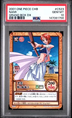 2001 Japanese One Piece CHB Nami C523 PSA 10 GEM MINT Grand DX - Image 3