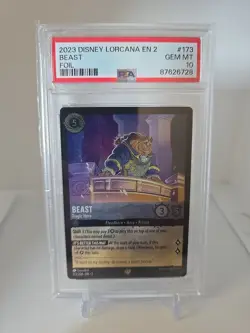 Disney Lorcana Beast - Tragic Hero Cold Foil PSA 10 173/204 - Image 1