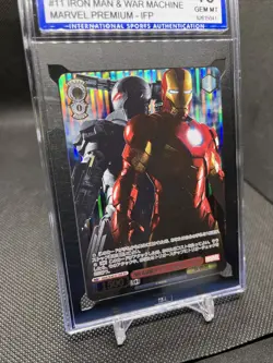 2023 Weiss Schwarz Marvel Premium Iron Man & War Machine IFP Foil #11 ISA 10 GEM - Image 2
