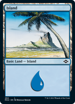 Island (484 ETCHED) FOIL Modern Horizons 2 NM Basic Land Etched CARD ABUGames - Image 1