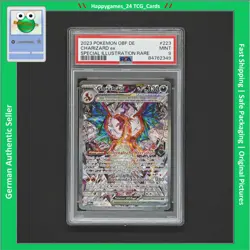 PSA 9 Glurak ex Charizard Pokemon Karte TCG 223/197 Illus. Rare Obsidian/V38 - Image 1