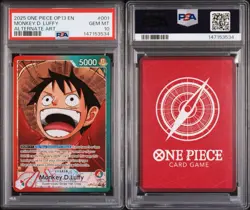 2025 ONE PIECE OP13-CARRYING ON HIS WILL ALTERNATE ART MONKEY D. LUFFY PSA 10 - Image 3