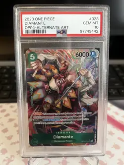 🔥💎🔥 2023 One Piece Kingdoms of Intrigue 028 Diamante Alt Art PSA 10 🔥💎🔥 - Image 1