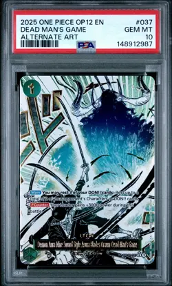 2025 ONE PIECE OP12-LEGACY OF THE MASTER DEAD MAN'S GAME #037 PSA 10 - Image 1