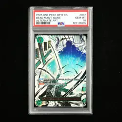 PSA 10 GEM MT 2025 One Piece CHN Dead Man's Game(Roronoa Zoro) OP12-037 R - Image 2