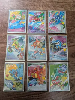 Pokemon First Partner Illustration Series 1 Complete Set 9 Cards - Image 1