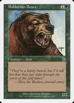 Balduvian Bears Deckmasters NM Green Common MAGIC THE GATHERING CARD ABUGames - Image 1