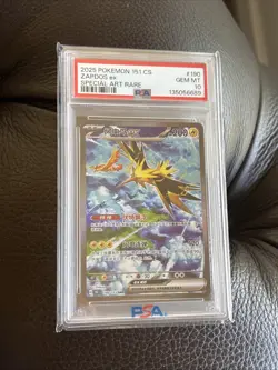 Zapdos 2025 Pokemon 151 CS Card Art Rare PSA10 GEM MT - Image 1