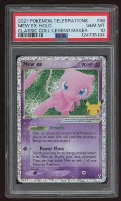 PSA 10 Mew ex Celebrations Classic Collection Pokemon Card 88 English graded - Image 1