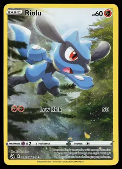 Riolu GG26/GG70 Holo Crown Zenith Galarian Gallery Pokemon Card - Image 1