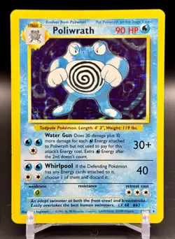 Poliwrath 13/102 - Holo Rare Unlimited Base Set WOTC - Vintage Pokemon Card - Image 1