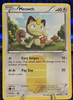Meowth 102/101 - Noble Victories Secret Rare Holo Pokemon MP-LP Pokemon Card - Image 1