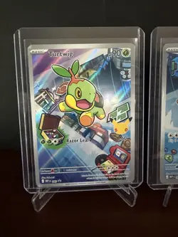 Pokemon 1st Partner Illustration Rare Turtwig Chimchar Piplup 3 Card Lot - Image 2