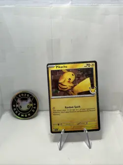 Pikachu (Pokemon Day 2026) MCAP 051/162 Pokemon TCG Card (Cosmos Holo) NM + Coin - Image 1