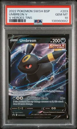 Umbreon V SWSH203 SWSH: Sword & Shield Promo Cards V Heroes Tins PSA 10 GEM MINT - Image 1