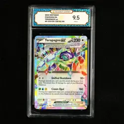 TQG 9.5 MINT+ 2024 Pokemon ENG Terapagos ex #H SCR EN 128/142 RR - Image 2