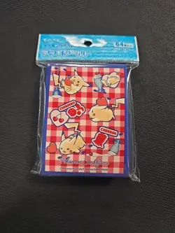 Japanese Pokemon Center Pikachu Hearts Cherry Sundae Sleeves Blue - Image 1