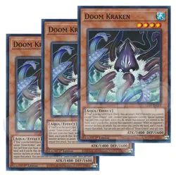 Yugioh - Doom Kraken x 3 - 1st Edition Ultra Rare NM - Free Holo Card - Image 1