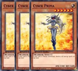 Yugioh - Cyber Prima x 3 - 1st Edition NM - Plus Free Holographic Card - Image 1